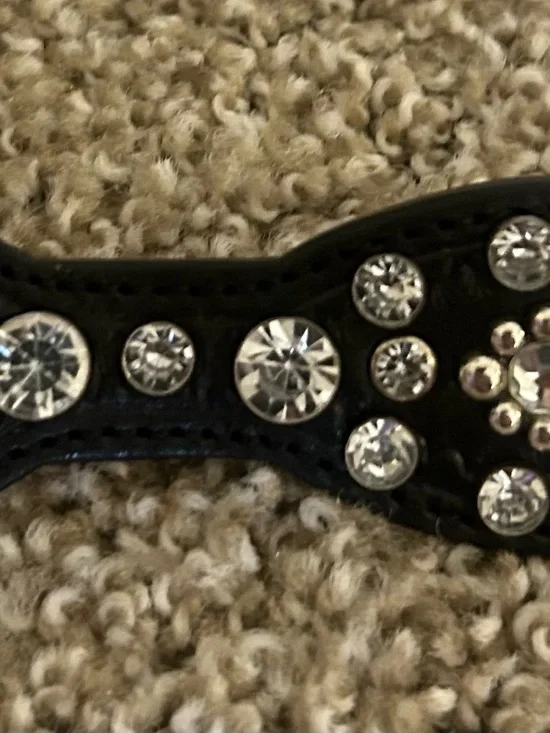 Tony Lama vintage Rhinestone Embellished leather belt - Picture 3 of 5